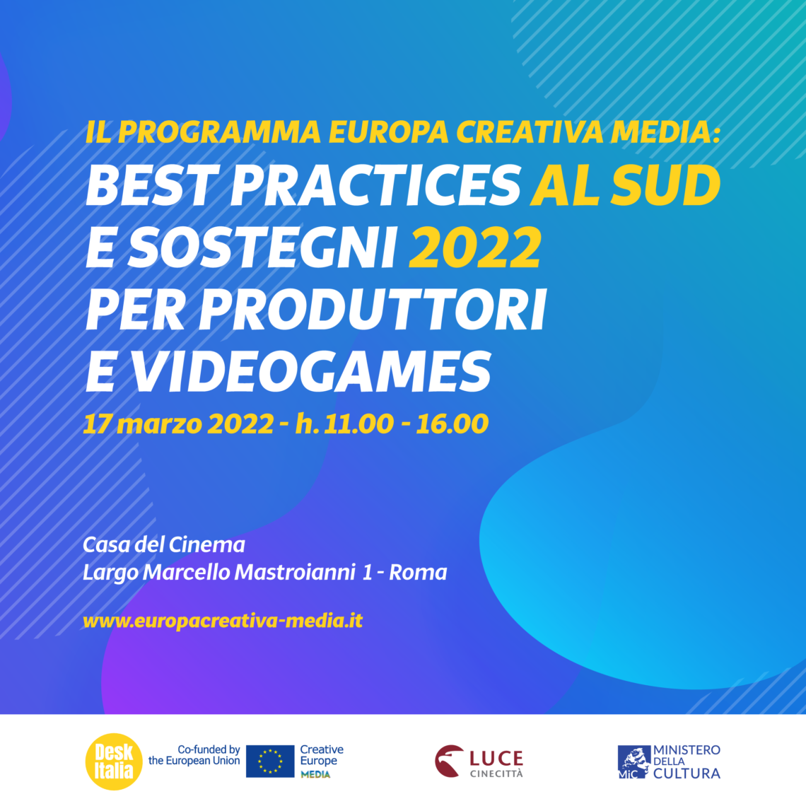 Il programma europa creativa media best practices al sud e sostegni 2022 per produttori e videogames